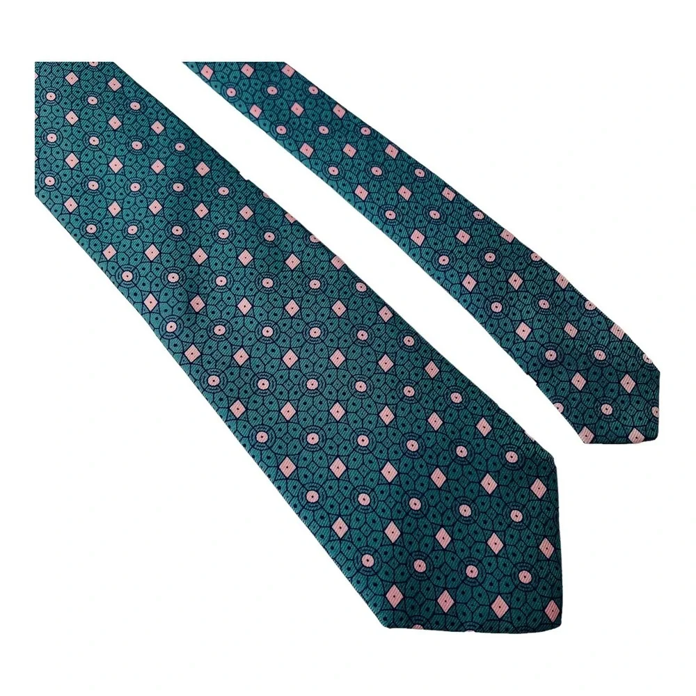 Gitman Bros for The Hound Blue & Pink Floral Pure Silk Neck Tie Size 3.5